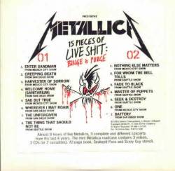 Metallica : 15 Pieces of Live Shit : Binge & Purge